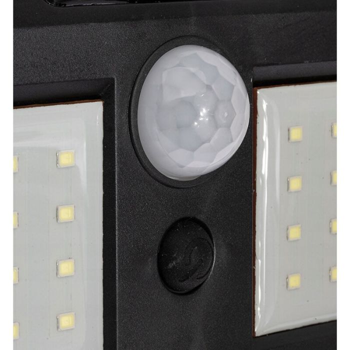 Applique da esterno solare nera in plastica, Albert, 8W, 6000K LED, IP65