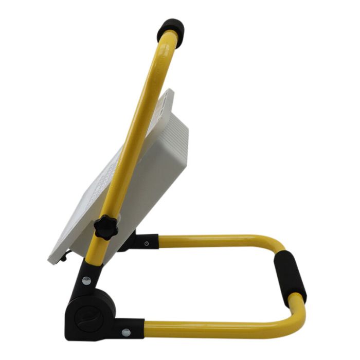 Luce da lavoro ricaricabile gialla in alluminio, Hilmi, 100W, 6500K LED, IP44, con interruttore