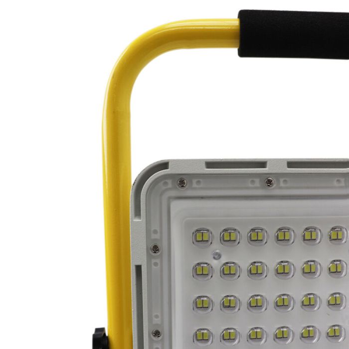 Luce da lavoro ricaricabile gialla in alluminio, Hilmi, 100W, 6500K LED, IP44, con interruttore