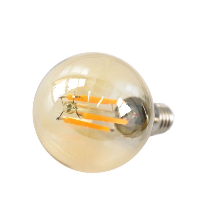 Lampadina LED Olucia E14 dimmerabile, P45, 3w, vetro ambrato, 2200k