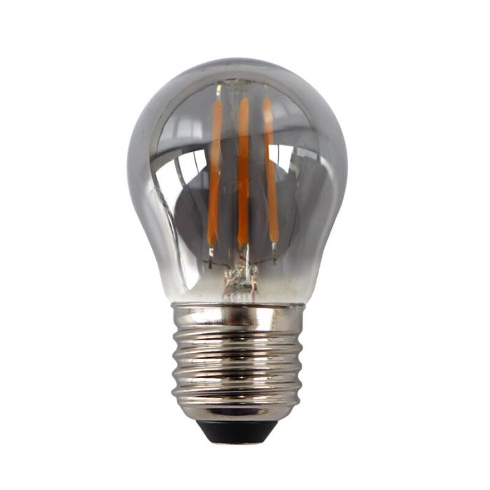 Lampadina LED Olucia E27 dimmerabile, P45, 3w, Vetro fumé, 2200k