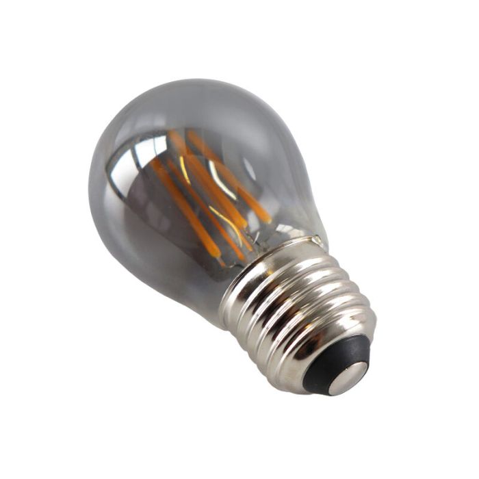 Lampadina LED Olucia E27 dimmerabile, P45, 3w, Vetro fumé, 2200k