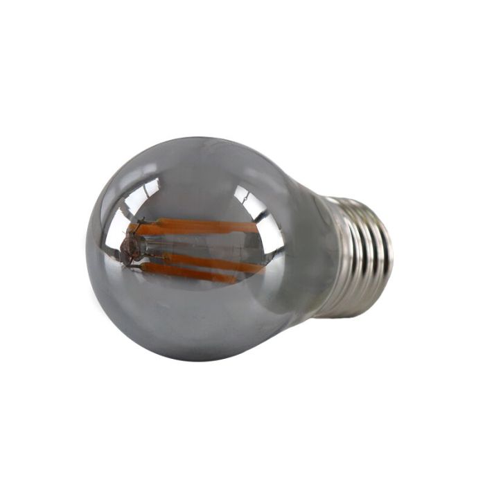 Lampadina LED Olucia E27 dimmerabile, P45, 3w, Vetro fumé, 2200k