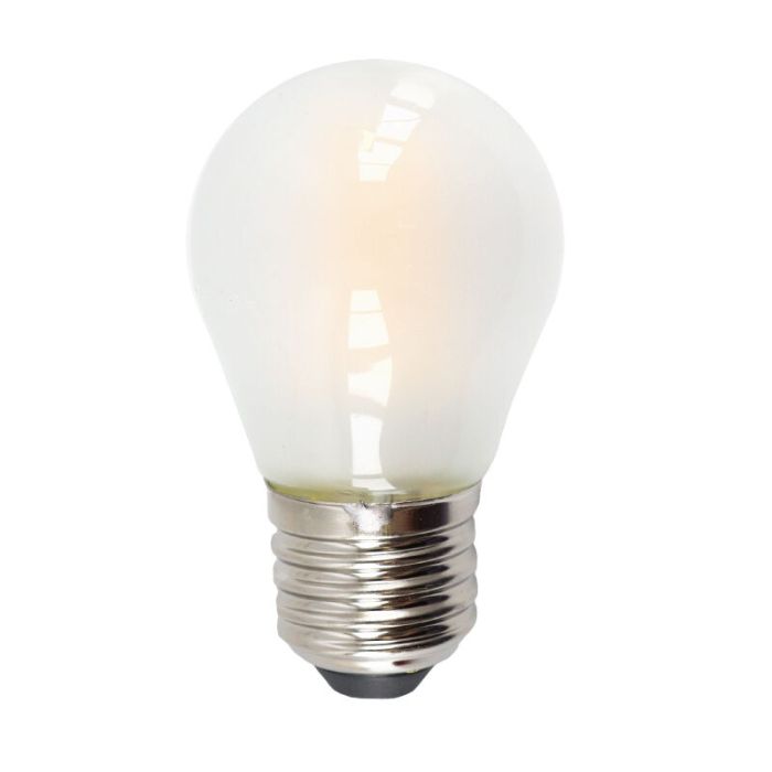 Lampadina LED Olucia E27 dimmerabile, P45, 3w, Vetro bianco, 2700k
