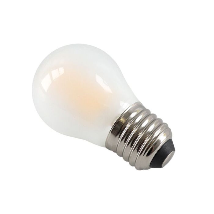 Lampadina LED Olucia E27 dimmerabile, P45, 3w, Vetro bianco, 2700k