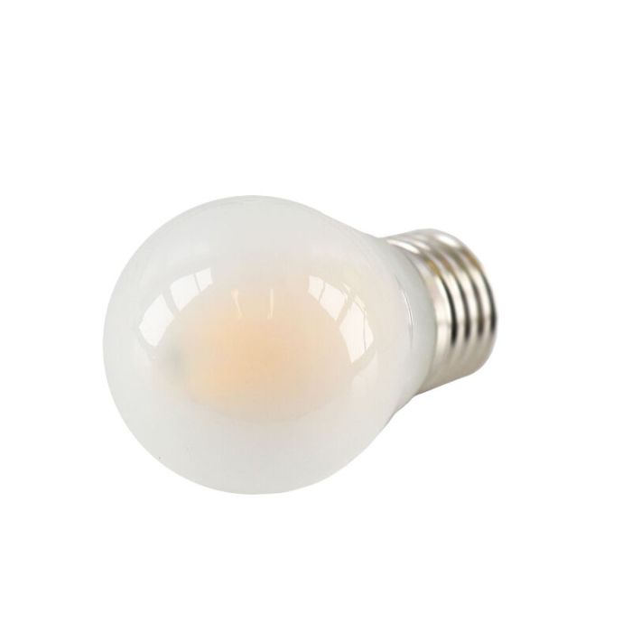 Lampadina LED Olucia E27 dimmerabile, P45, 3w, Vetro bianco, 2700k