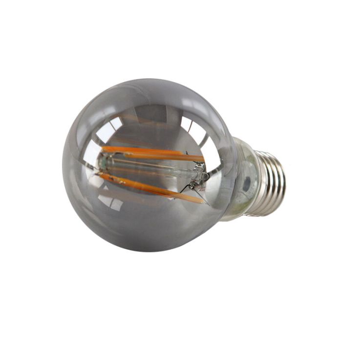 Lampadina LED Olucia E27 dimmerabile, A60, 5w, Vetro fumé, 2200k