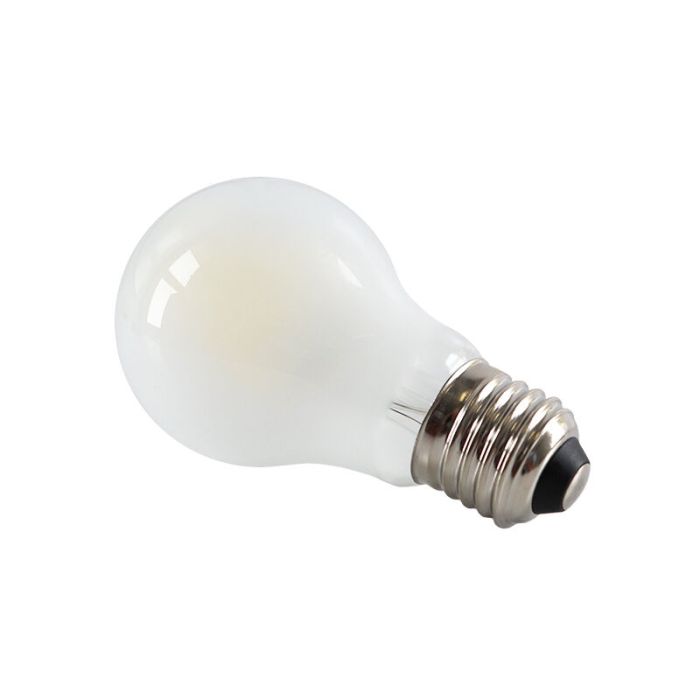 Lampadina LED Olucia E27 dimmerabile, A60, 5w, Vetro bianco, 6500k