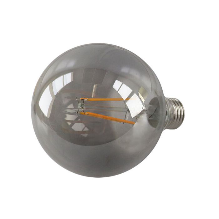Lampadina LED Olucia E27 dimmerabile, G95, 5w, Vetro fumé, 2200k