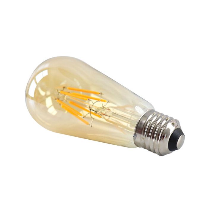 Lampadina LED Olucia E27 Edison dimmerabile, ST58, 5w, vetro ambrato, 2200k