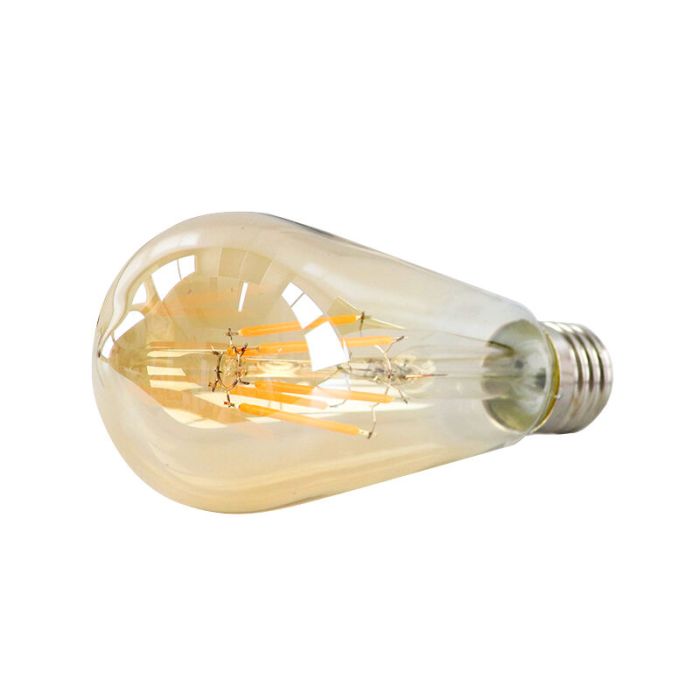 Lampadina LED Olucia E27 Edison dimmerabile, ST58, 5w, vetro ambrato, 2200k