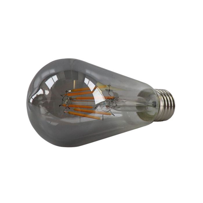 Lampadina LED Olucia E27 Edison dimmerabile, ST58, 5w, Vetro fumé, 2200k