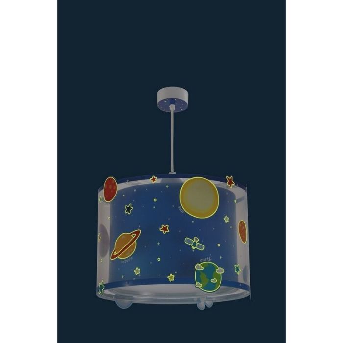 Lampada a sospensione per bambini blu in plastica, Planets