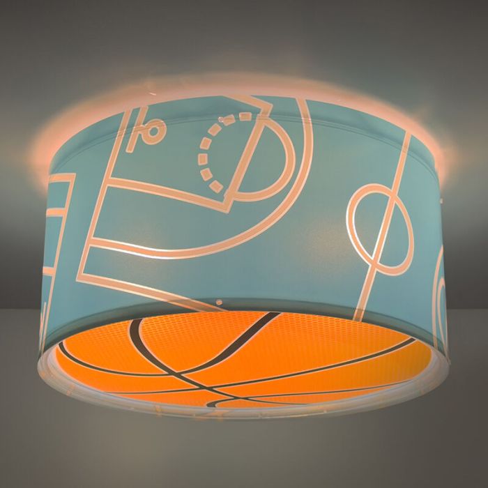 Lampada da soffitto per bambini blu in plastica, Basketball
