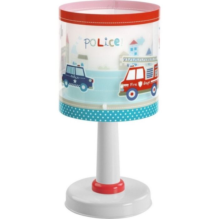 Lampada da tavolo per bambini blu in plastica, Police, con interruttore
