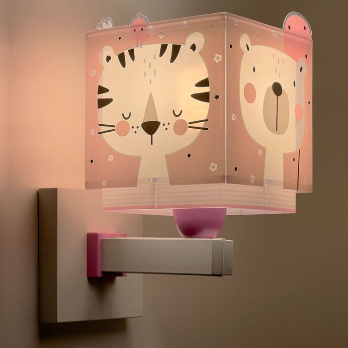 Applique da parete per bambini rosa in plastica, Baby jungle