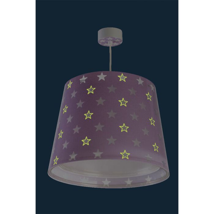 Lampada a sospensione per bambini viola in plastica, Stars