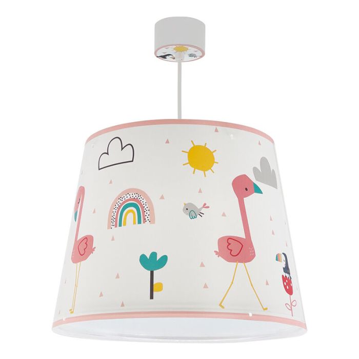 Lampada a sospensione per bambini rosa in plastica, Flamingo