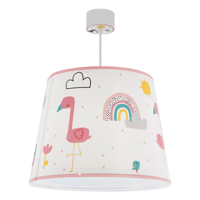 Lampada a sospensione per bambini rosa in plastica, Flamingo