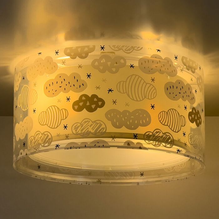 Lampada da soffitto per bambini grigia in plastica, Clouds
