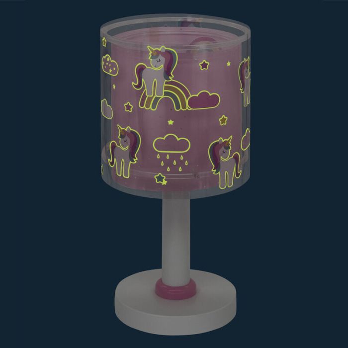 Lampada da tavolo per bambini rosa in plastica, Unicorn