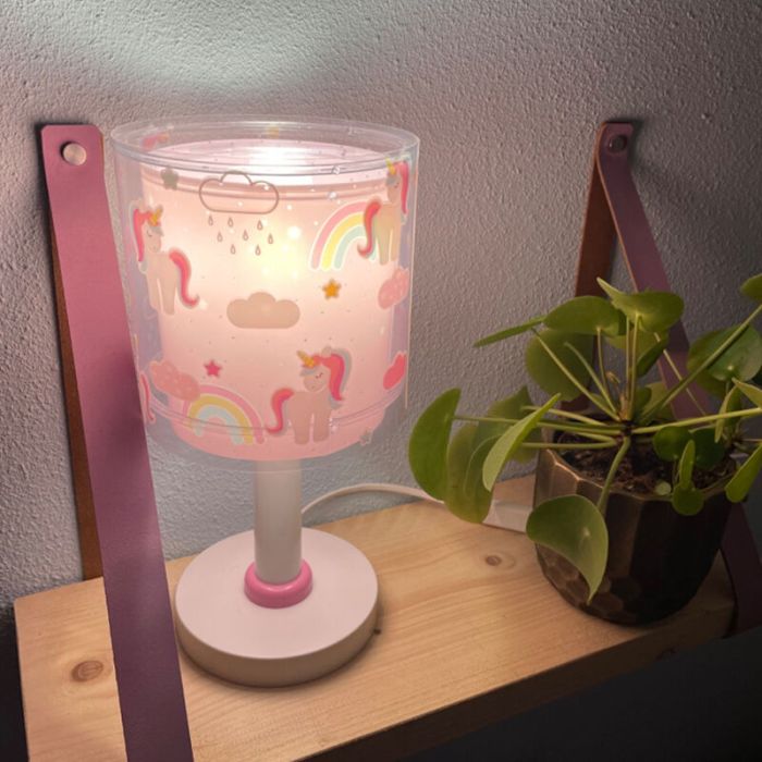 Lampada da tavolo per bambini rosa in plastica, Unicorn