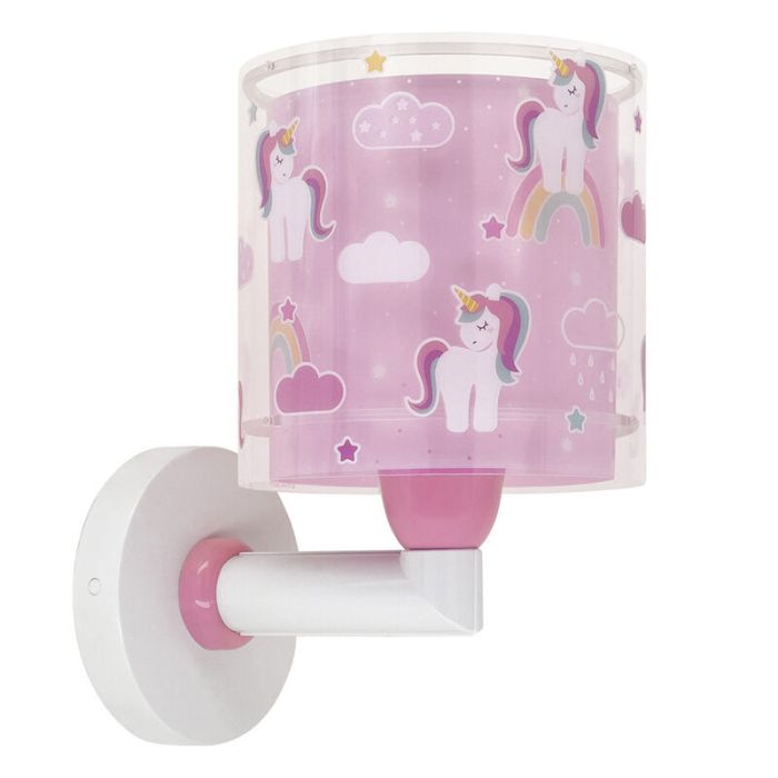 Applique da parete per bambini rosa in plastica, Unicorn