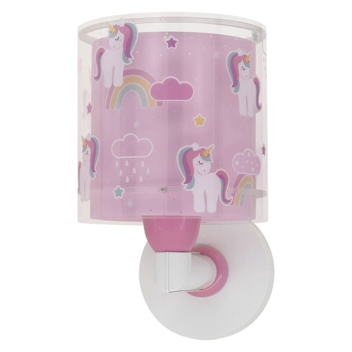 Applique da parete per bambini rosa in plastica, Unicorn
