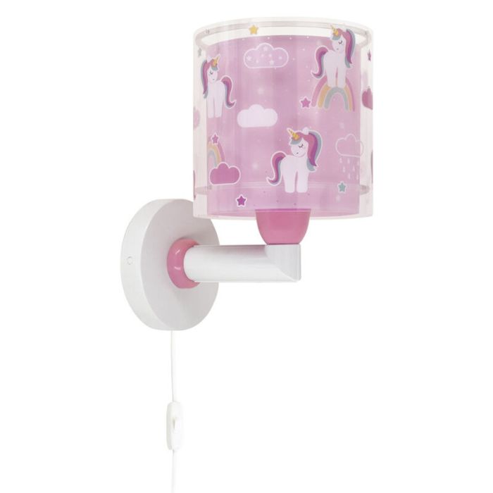 Applique da parete per bambini rosa in plastica, Unicorn