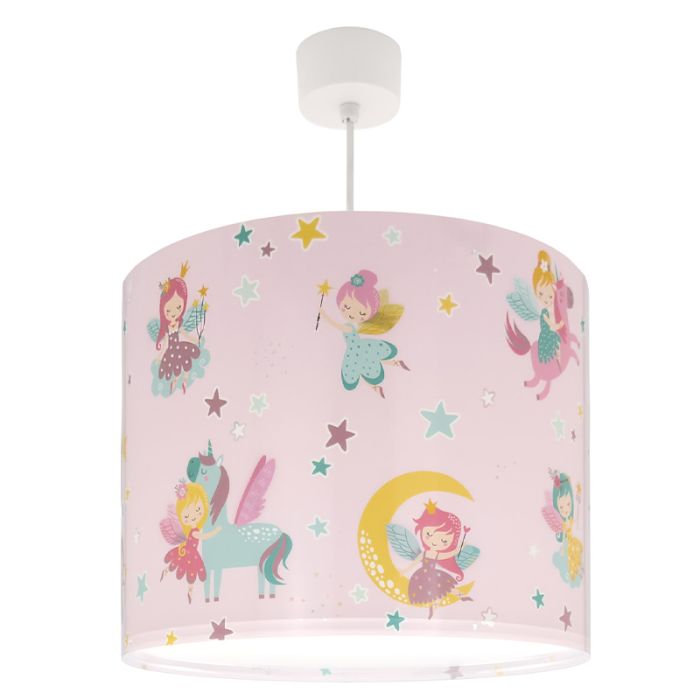 Lampada a sospensione per bambini rosa in plastica, Fairy