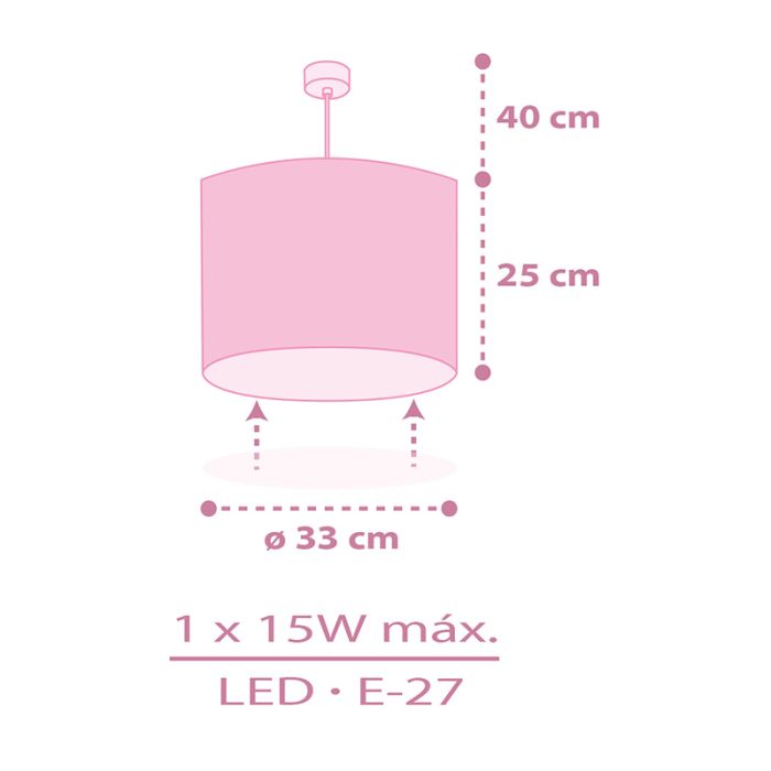 Lampada a sospensione per bambini rosa in plastica, Fairy