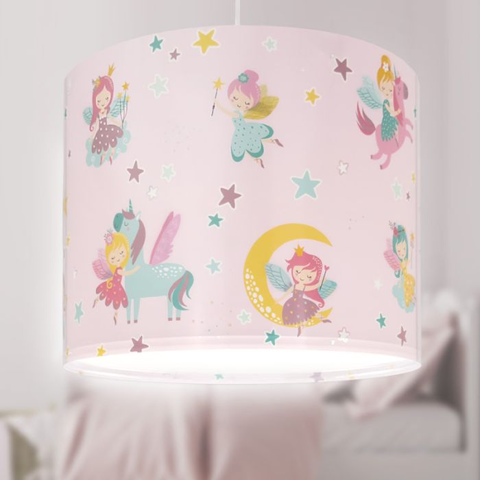 Lampada a sospensione per bambini rosa in plastica, Fairy