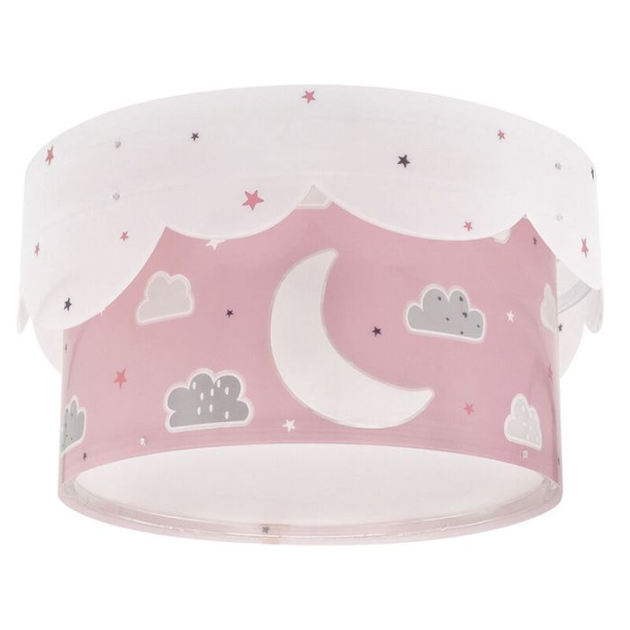Lampada da soffitto per bambini rosa in plastica, Moon