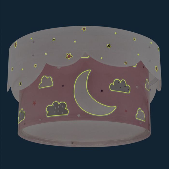 Lampada da soffitto per bambini rosa in plastica, Moon
