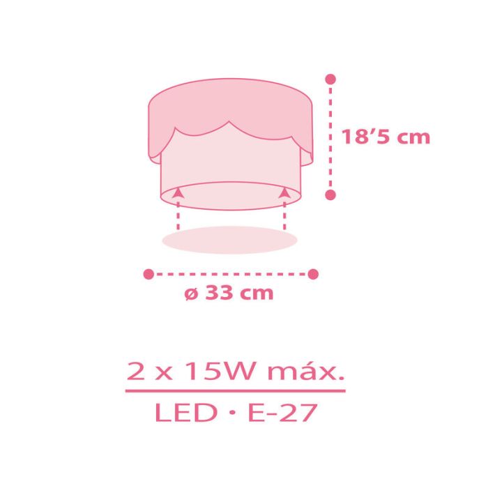Lampada da soffitto per bambini rosa in plastica, Moon