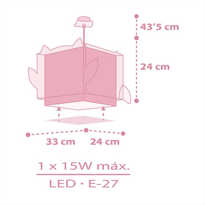 Lampada a sospensione per bambini rosa in plastica, Owls