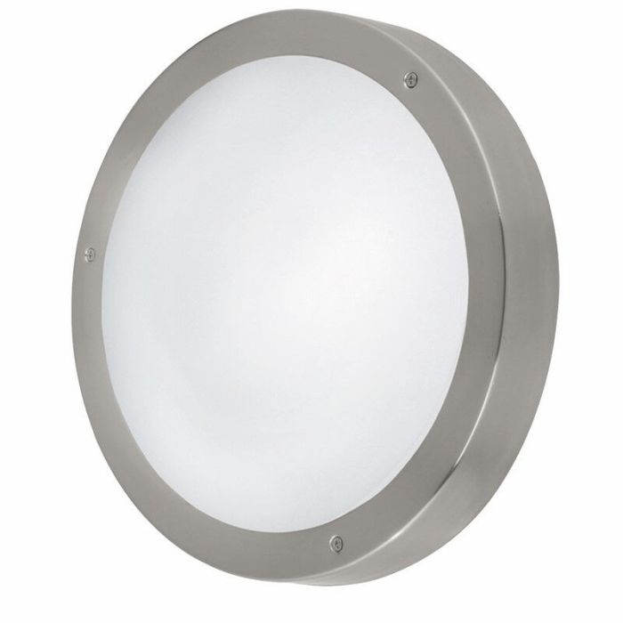 Applique da esterno con sensore crepuscolare argenta in vetro, Bob, IP44