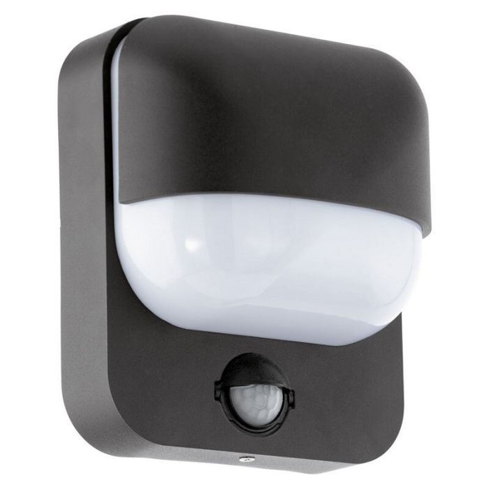 Applique da esterno con sensore crepuscolare nera in plastica, Aartie, IP44