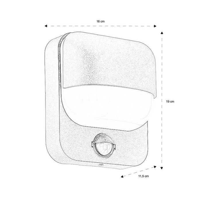 Applique da esterno con sensore crepuscolare nera in plastica, Aartie, IP44