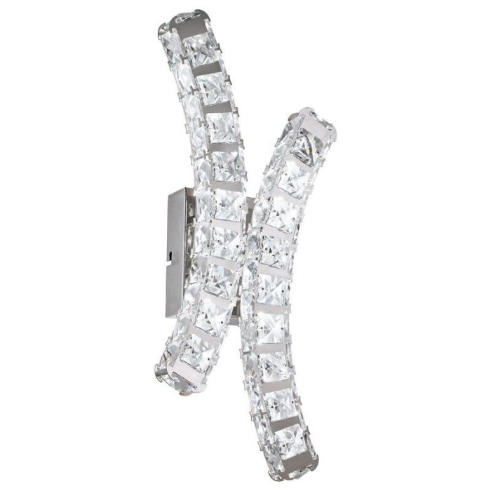 Applique da parete cromata in cristallo, Dirk, 12W, 4000K LED