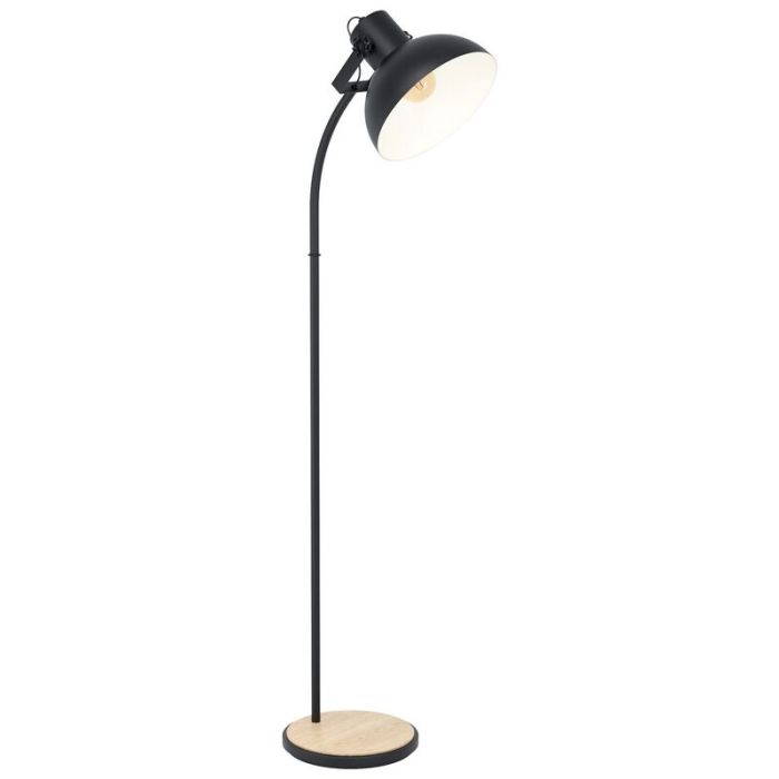 Lampada da terra in legno marrone, Elmira, con interruttore