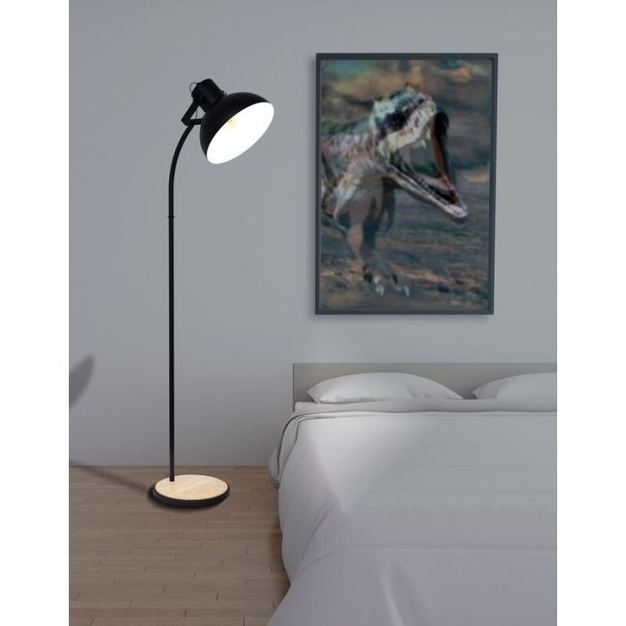 Lampada da terra in legno marrone, Elmira, con interruttore