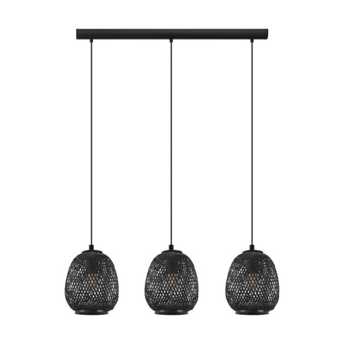 Lampada a sospensione in legno nera, Nicole