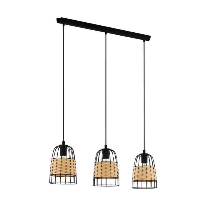 Lampada a sospensione in rattan marrone, Guillaume