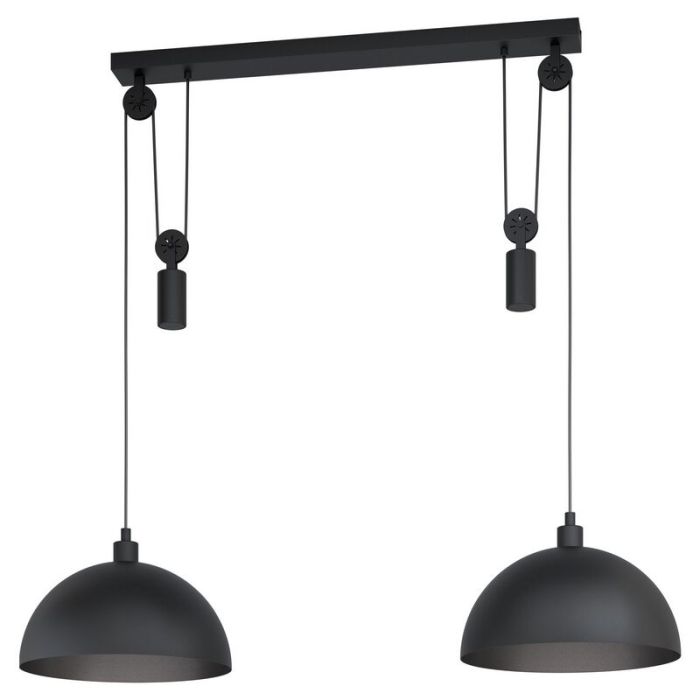 Lampada a sospensione nera in acciaio, Yvette