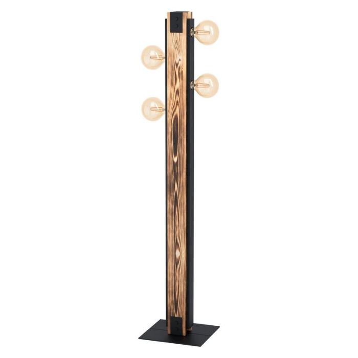Lampada da terra in legno marrone, Dragana, con interruttore