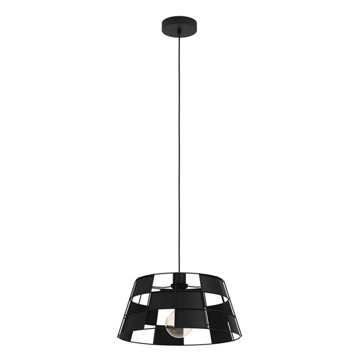 Lampada a sospensione nera in alluminio, Nelly