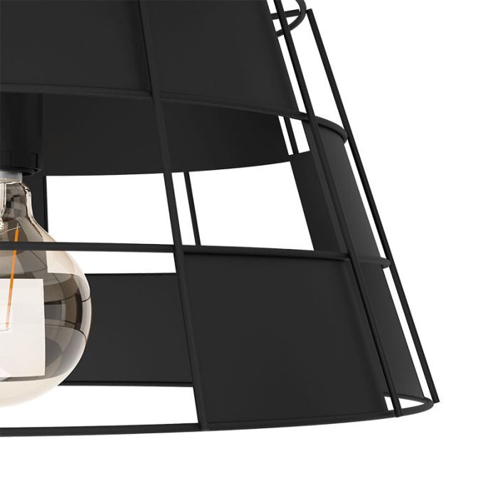 Lampada a sospensione nera in alluminio, Nelly