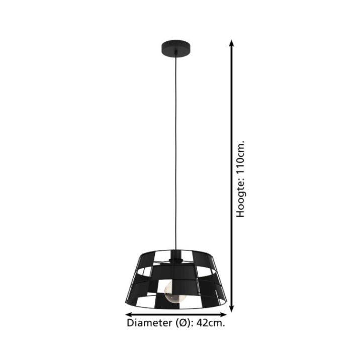 Lampada a sospensione nera in alluminio, Nelly