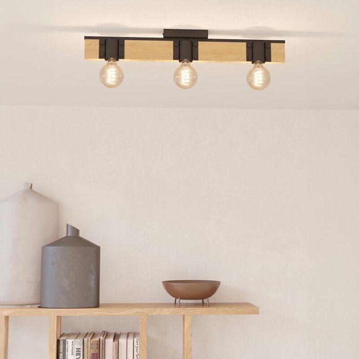 Lampada da soffitto marrone in legno, Angela